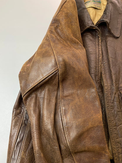【現状渡し品】【メンズ】 CALIFORNIAN PONY HIDE カリフォルニアン ホース ハイド 50S LEATHER JACKET レザー ジャケット 50年代 メンズ アウター ヴィンテージ 146-250627-em-12-min カラー：ブラウン 万代Net店