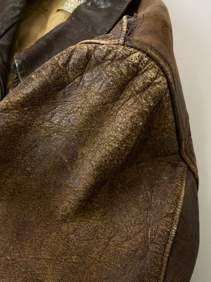 【現状渡し品】【メンズ】 CALIFORNIAN PONY HIDE カリフォルニアン ホース ハイド 50S LEATHER JACKET レザー ジャケット 50年代 メンズ アウター ヴィンテージ 146-250627-em-12-min カラー：ブラウン 万代Net店