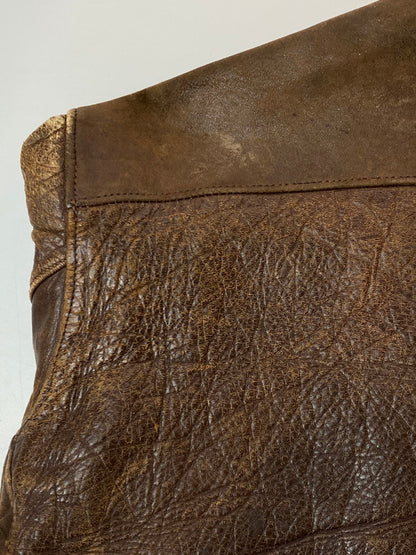 【現状渡し品】【メンズ】 CALIFORNIAN PONY HIDE カリフォルニアン ホース ハイド 50S LEATHER JACKET レザー ジャケット 50年代 メンズ アウター ヴィンテージ 146-250627-em-12-min カラー：ブラウン 万代Net店