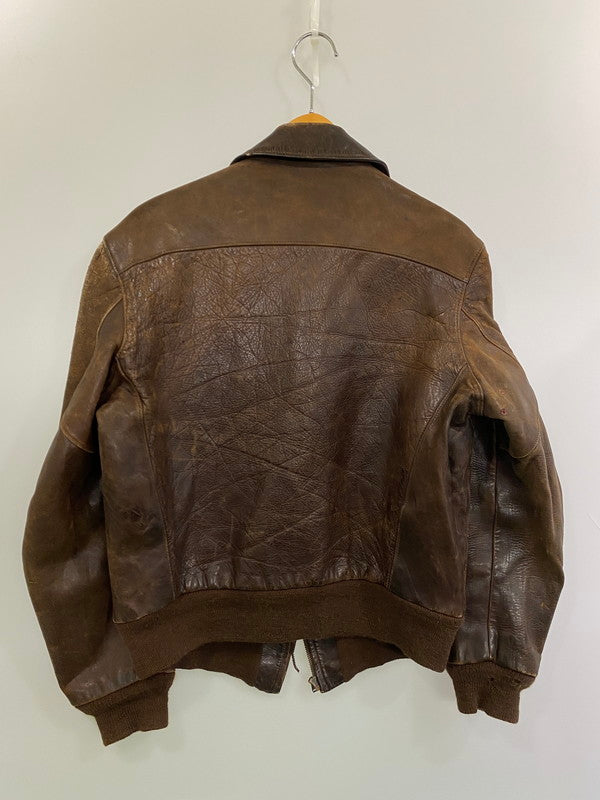 【現状渡し品】【メンズ】 CALIFORNIAN PONY HIDE カリフォルニアン ホース ハイド 50S LEATHER JACKET レザー ジャケット 50年代 メンズ アウター ヴィンテージ 146-250627-em-12-min カラー：ブラウン 万代Net店
