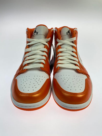 【中古美品】【メンズ】 NIKE ナイキ AIR JORDAN MID DM3531-800 ナイキ エアジョーダン1 ミッド スニーカー メンズ 靴 160-250629-em-07-min サイズ：25.5cm カラー：ORANGE WHITE 万代Net店