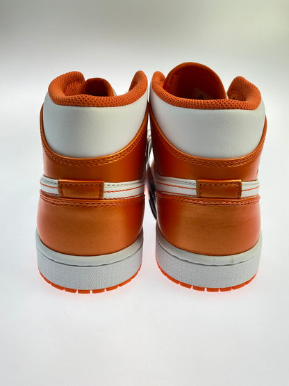 【中古美品】【メンズ】 NIKE ナイキ AIR JORDAN MID DM3531-800 ナイキ エアジョーダン1 ミッド スニーカー メンズ 靴 160-250629-em-07-min サイズ：25.5cm カラー：ORANGE WHITE 万代Net店