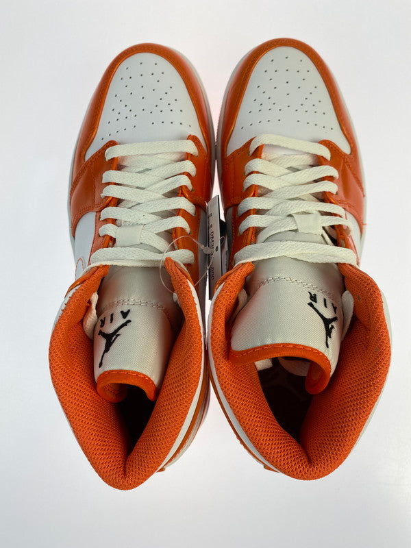 【中古美品】【メンズ】 NIKE ナイキ AIR JORDAN MID DM3531-800 ナイキ エアジョーダン1 ミッド スニーカー メンズ 靴 160-250629-em-07-min サイズ：25.5cm カラー：ORANGE WHITE 万代Net店