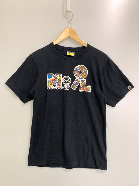 【中古品】【メンズ】 A BATHING APE アベイシングエイプ MILO PRINT T-SHIRT プリントTシャツ 半袖Tシャツ トップス 142-250702-yn-28-min サイズ：S カラー：ブラック 万代Net店