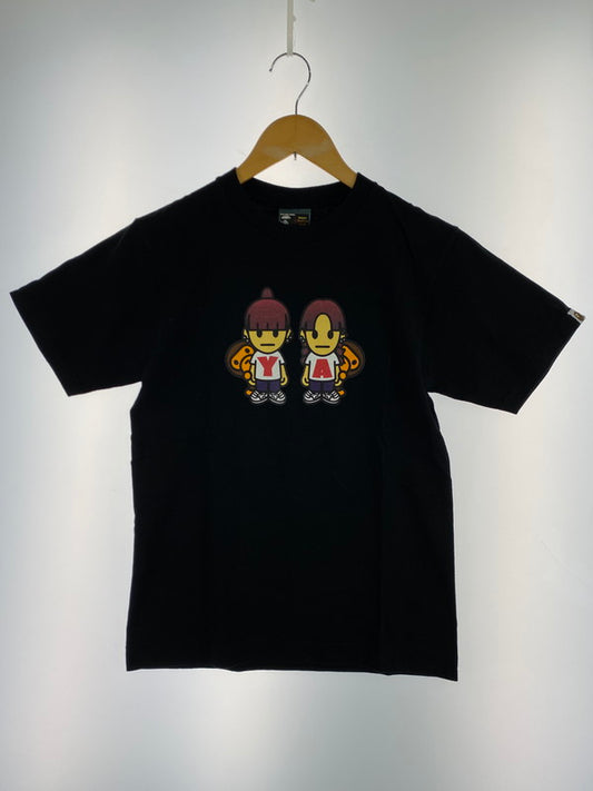 【中古品】【メンズ】 A BATHING APE アベイシングエイプ BABY MILO VS PUFFY T-SHIRT ベイビー マイロ ベイビー マイロ VS パフィー Tシャツ メンズ トップス 半袖 コラボ プリント 142-250629-em-27-min サイズ：S カラー：ブラック 万代Net店