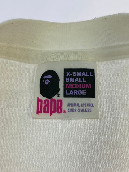 【中古品】【メンズ】 A BATHING APE アベイシングエイプ WHITE LOGO PRINT T-SHIRT ホワイト ロゴ プリント Tシャツ メンズ トップス 半袖 142-250629-em-23-min サイズ：M カラー：ホワイト 万代Net店