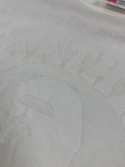 【中古品】【メンズ】 A BATHING APE アベイシングエイプ WHITE LOGO PRINT T-SHIRT ホワイト ロゴ プリント Tシャツ メンズ トップス 半袖 142-250629-em-23-min サイズ：M カラー：ホワイト 万代Net店
