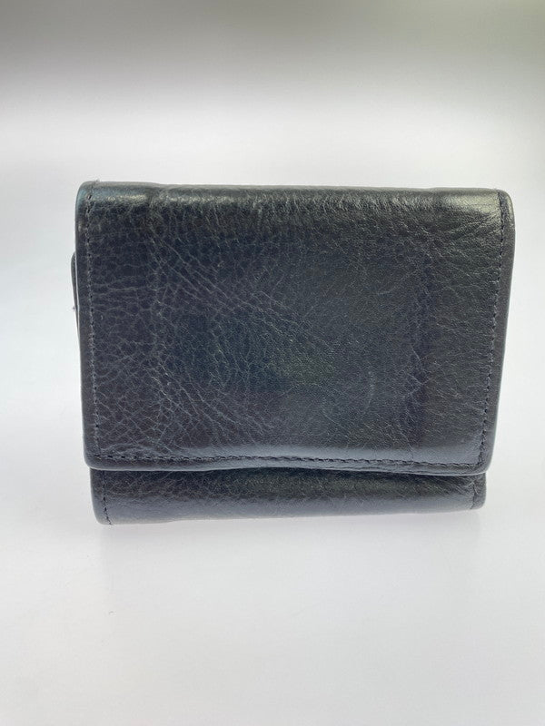 【中古品】【メンズ/レディース】 IL BISONTE イルビゾンテ トリフォルドウォレット 三つ折り財布 メンズ レディース 小物 200-250701-em-18-min カラー：ブラック 万代Net店