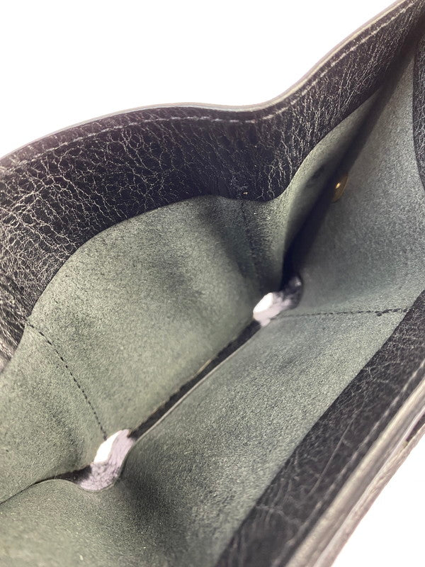 【中古品】【メンズ/レディース】 IL BISONTE イルビゾンテ トリフォルドウォレット 三つ折り財布 メンズ レディース 小物 200-250701-em-18-min カラー：ブラック 万代Net店