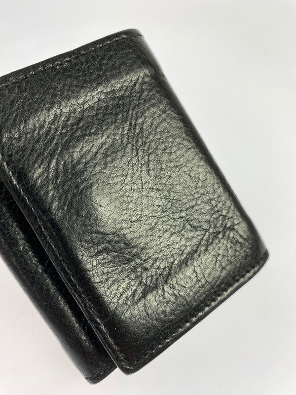 【中古品】【メンズ/レディース】 IL BISONTE イルビゾンテ トリフォルドウォレット 三つ折り財布 メンズ レディース 小物 200-250701-em-18-min カラー：ブラック 万代Net店