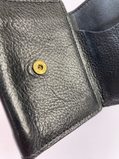 【中古品】【メンズ/レディース】 IL BISONTE イルビゾンテ トリフォルドウォレット 三つ折り財布 メンズ レディース 小物 200-250701-em-18-min カラー：ブラック 万代Net店