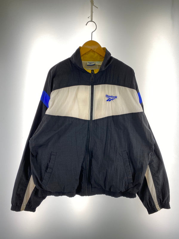 【中古品】【メンズ】 Reebok リーボック 90S NYLON JACKET ナイロンジャケット 146-250630-ks-05-min サイズ：L カラー：ブラック /ホワイト 万代Net店