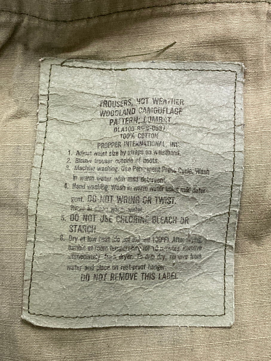 【現状渡し品】【メンズ】 U.S.ARMY ユーエスアーミー DLA100-85-C-0337 80'S WOODLAND CAMO M-65 FIELD PANTS フィールドパンツ ボトムス 157-250628-AS-19-min サイズ：W27×L31 カラー：カモフラージュ 万代Net店