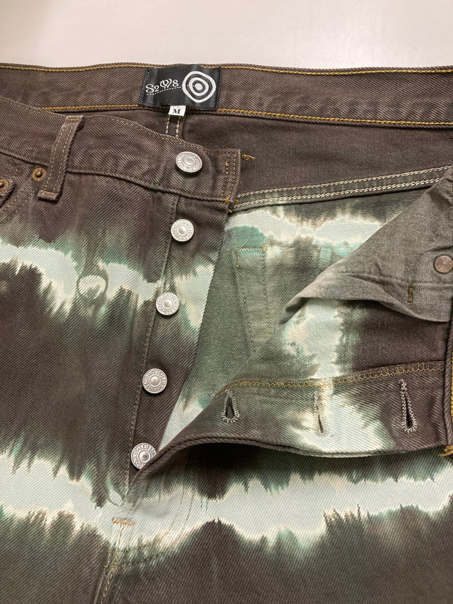 【中古品】【メンズ】 SOUTH2WEST サウスツーウエストエイト TIE-DYE HALF PANT ハーフパンツ ボトムス 151-250628-AS-8-min サイズ：M カラー：ブラウン系 万代Net店