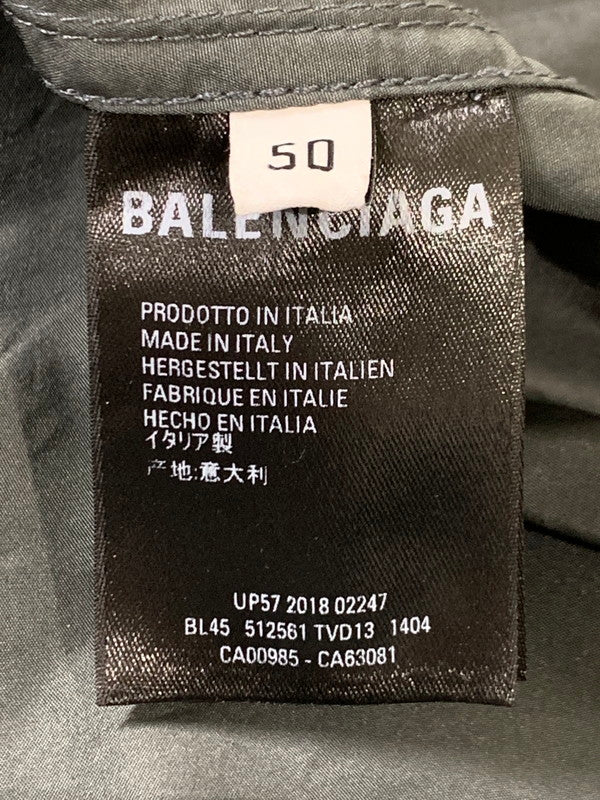【中古品】【メンズ】 BALENCIAGA バレンシアガ UP57 2018 02247 NYLON LONG JACKET ナイロンロングジャケット 141-250630-ks-11-min サイズ：50 カラー：グレー 万代Net店