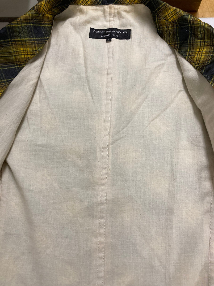 【中古品】【メンズ】 COMME des GARCONS HOMME PLUS コムデギャルソンオムプリュス PJ-10065S 97SS チェック期 TAILORED JACKET テーラードジャケット ライトアウター 140-250628-AS-1-min サイズ：S カラー：ブラック/イエロー系 万代Net店