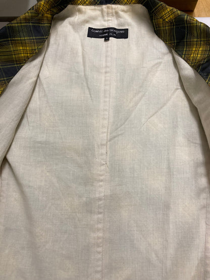 【中古品】【メンズ】 COMME des GARCONS HOMME PLUS コムデギャルソンオムプリュス PJ-10065S 97SS チェック期 TAILORED JACKET テーラードジャケット ライトアウター 140-250628-AS-1-min サイズ：S カラー：ブラック/イエロー系 万代Net店