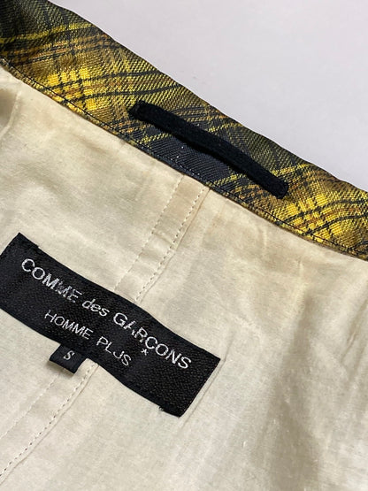 【中古品】【メンズ】 COMME des GARCONS HOMME PLUS コムデギャルソンオムプリュス PJ-10065S 97SS チェック期 TAILORED JACKET テーラードジャケット ライトアウター 140-250628-AS-1-min サイズ：S カラー：ブラック/イエロー系 万代Net店