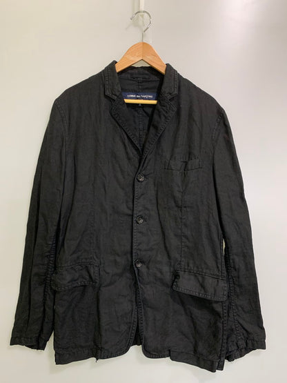 【現状渡し品】【メンズ】 COMME des GARCONS HOMME コムデギャルソンオム HO-J068 AD2004 LS LINEN JACKET リネンジャケット 140-250630-ks-10-min サイズ：S カラー：ブラック 万代Net店