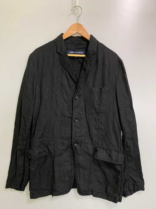 【現状渡し品】【メンズ】 COMME des GARCONS HOMME コムデギャルソンオム HO-J068 AD2004 LS LINEN JACKET リネンジャケット 140-250630-ks-10-min サイズ：S カラー：ブラック 万代Net店