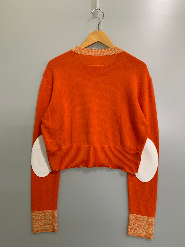 【中古品】【レディース】 MM6 MAISON MARGIELA エムエム6 メゾン マルジェラ S52HA0246 ELBOW PATCH CROPPED KNIT ニット トップス 168-250630-ks-16-min サイズ：S カラー：オレンジ/イエロー 万代Net店