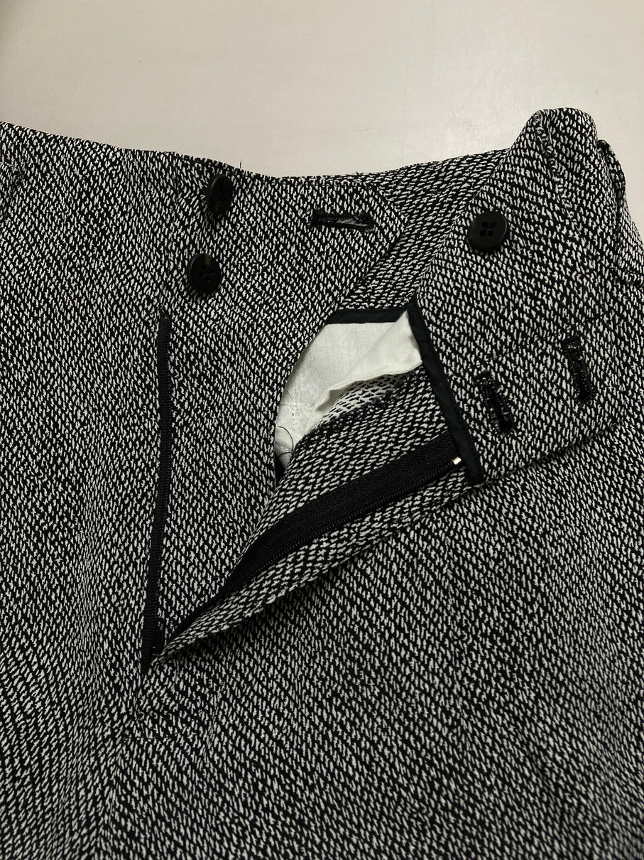 【中古品】【レディース】 ISSEY MIYAKE イッセイミヤケ IM61-FF120 90S RAYON PANTS ナイロンパンツ ボトムス 168-250628-AS-7-min サイズ：S カラー：ブラック/ホワイト 万代Net店
