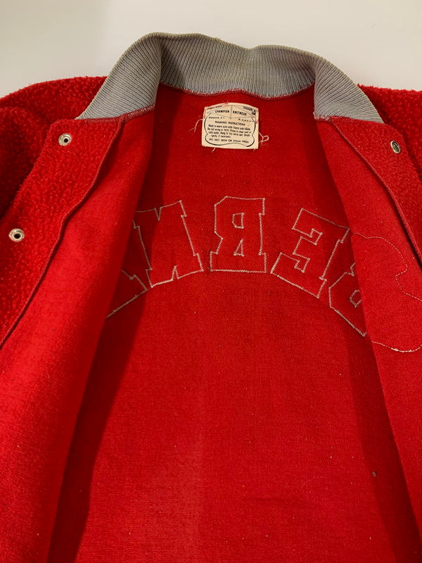 【中古品】【メンズ】 Champion チャンピオン 60S KNITWEAR SNAP BUTTON JACKET スナップボタンジャケット 146-250630-ks-14-min サイズ：XL カラー：レッド 万代Net店