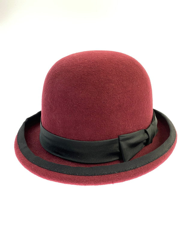 【中古品】【メンズ/レディース】 GANGSTERVILLE ギャングスタービル BOWLER HAT ボーラー ハット 帽子 日本製 185-250701-em-09-min サイズ：M カラー：ワインレッド系 万代Net店