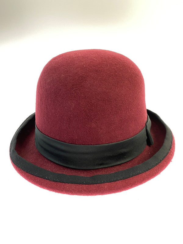 【中古品】【メンズ/レディース】 GANGSTERVILLE ギャングスタービル BOWLER HAT ボーラー ハット 帽子 日本製 185-250701-em-09-min サイズ：M カラー：ワインレッド系 万代Net店
