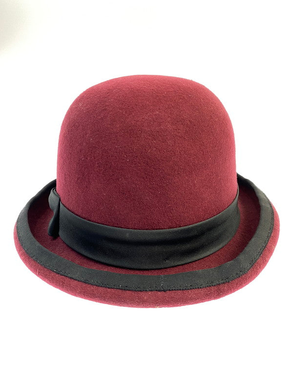 【中古品】【メンズ/レディース】 GANGSTERVILLE ギャングスタービル BOWLER HAT ボーラー ハット 帽子 日本製 185-250701-em-09-min サイズ：M カラー：ワインレッド系 万代Net店