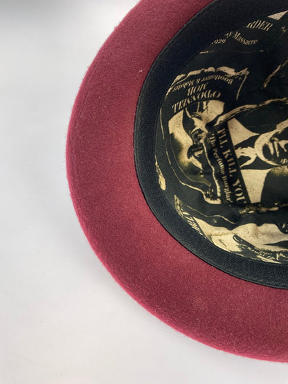 【中古品】【メンズ/レディース】 GANGSTERVILLE ギャングスタービル BOWLER HAT ボーラー ハット 帽子 日本製 185-250701-em-09-min サイズ：M カラー：ワインレッド系 万代Net店