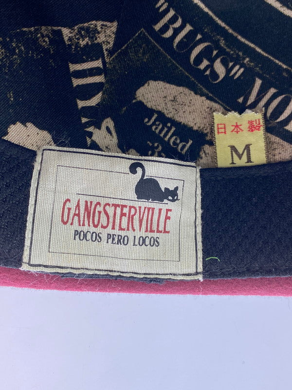 【中古品】【メンズ/レディース】 GANGSTERVILLE ギャングスタービル BOWLER HAT ボーラー ハット 帽子 日本製 185-250701-em-09-min サイズ：M カラー：ワインレッド系 万代Net店