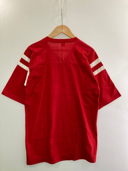【中古品】【メンズ】 Velva Sheen ベルバシーン 70'S FOOTBALL TEE ショートスリーブ ブイネック 146-250630-AS-14-min サイズ：L カラー：レッド 万代Net店