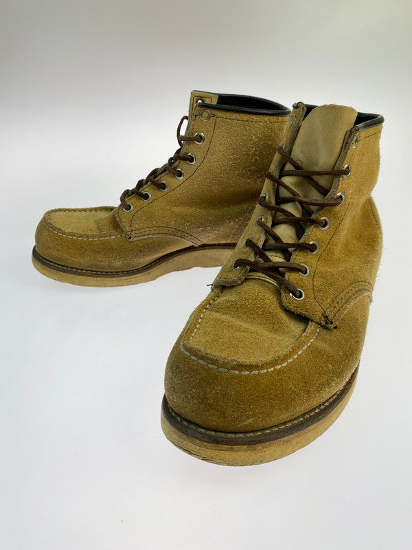 【現状渡し品】【メンズ】 RED WING レッドウィング 6-INCH CLASSIC MOC TOE BOOTS 8173 刺繍羽タグ 6インチ クラシック モック スウェード ブーツ 164-250701-em-06-min サイズ：8 カラー：ベージュ 万代Net店