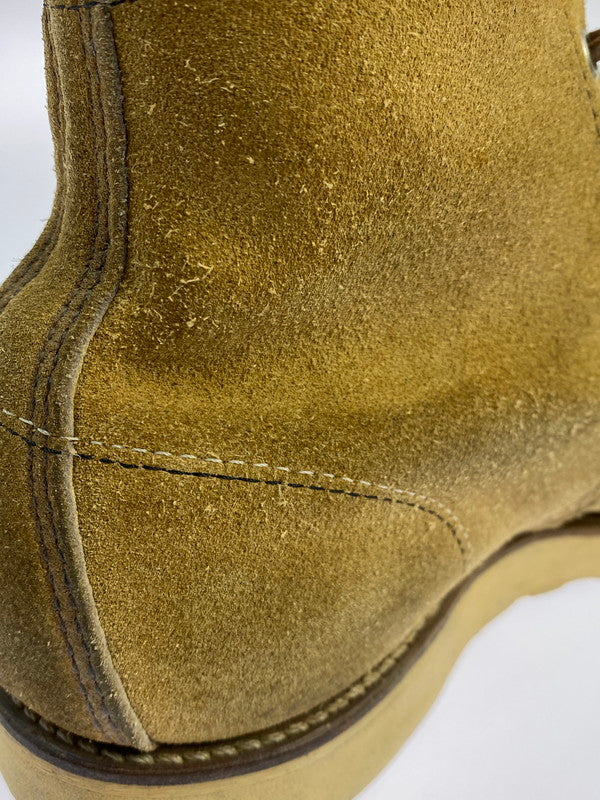 【現状渡し品】【メンズ】 RED WING レッドウィング 6-INCH CLASSIC MOC TOE BOOTS 8173 刺繍羽タグ 6インチ クラシック モック スウェード ブーツ 164-250701-em-06-min サイズ：8 カラー：ベージュ 万代Net店