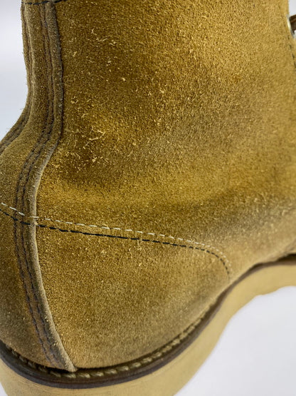 【現状渡し品】【メンズ】 RED WING レッドウィング 6-INCH CLASSIC MOC TOE BOOTS 8173 刺繍羽タグ 6インチ クラシック モック スウェード ブーツ 164-250701-em-06-min サイズ：8 カラー：ベージュ 万代Net店