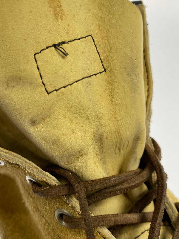 【現状渡し品】【メンズ】 RED WING レッドウィング 6-INCH CLASSIC MOC TOE BOOTS 8173 刺繍羽タグ 6インチ クラシック モック スウェード ブーツ 164-250701-em-06-min サイズ：8 カラー：ベージュ 万代Net店