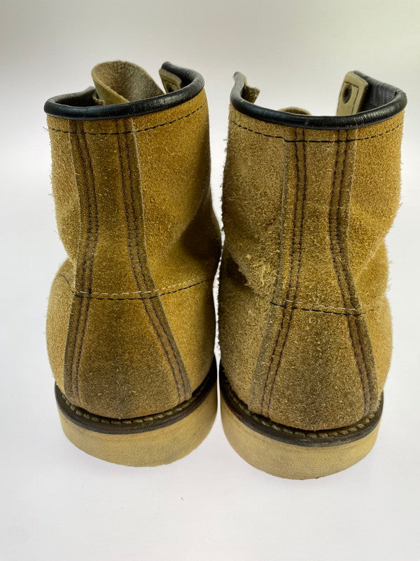 【現状渡し品】【メンズ】 RED WING レッドウィング 6-INCH CLASSIC MOC TOE BOOTS 8173 刺繍羽タグ 6インチ クラシック モック スウェード ブーツ 164-250701-em-06-min サイズ：8 カラー：ベージュ 万代Net店
