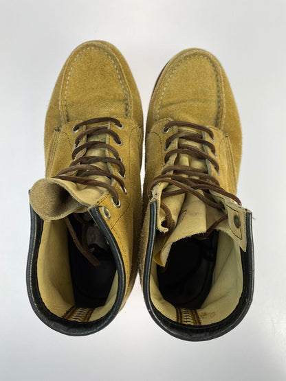 【現状渡し品】【メンズ】 RED WING レッドウィング 6-INCH CLASSIC MOC TOE BOOTS 8173 刺繍羽タグ 6インチ クラシック モック スウェード ブーツ 164-250701-em-06-min サイズ：8 カラー：ベージュ 万代Net店