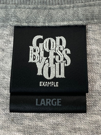 【中古品】【メンズ】 GOD BLESS YOU ゴッドブレスユー 両面プリント ロゴ SS TEE ショートスリーブ 142-250630-AS-7-min サイズ：L カラー：グレー 万代Net店