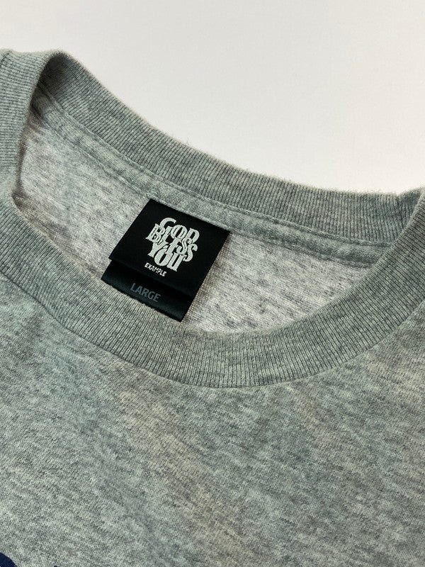 【中古品】【メンズ】 GOD BLESS YOU ゴッドブレスユー 両面プリント ロゴ SS TEE ショートスリーブ 142-250630-AS-7-min サイズ：L カラー：グレー 万代Net店