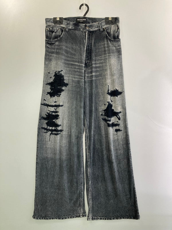 【中古品】【メンズ】 BALENCIAGA バレンシアガ TROMPE L’OEIL DENIM SWEATPANTS スウェットパンツ ボトムス 152-250630-AS-21-min サイズ：S カラー：グレー 万代Net店