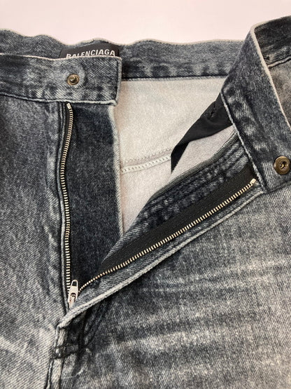 【中古品】【メンズ】 BALENCIAGA バレンシアガ TROMPE L’OEIL DENIM SWEATPANTS スウェットパンツ ボトムス 152-250630-AS-21-min サイズ：S カラー：グレー 万代Net店