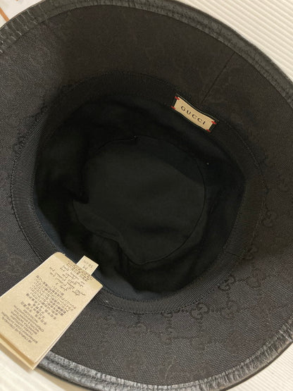 【中古品】【メンズ】 GUCCI グッチ 576587 GGキャンバス バケットハット 帽子 183-250708-AS-42-min サイズ：M カラー：ブラック 万代Net店