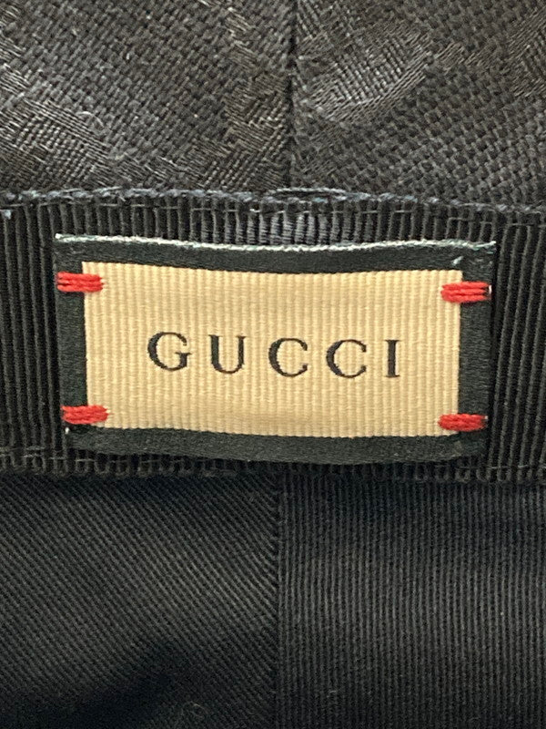 【中古品】【メンズ】 GUCCI グッチ 576587 GGキャンバス バケットハット 帽子 183-250708-AS-42-min サイズ：M カラー：ブラック 万代Net店
