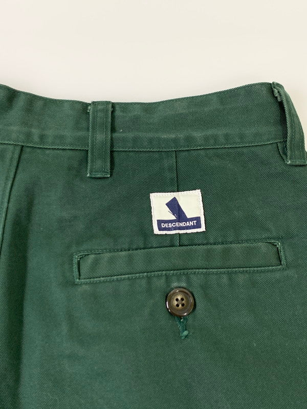 【中古品】【メンズ】 DESCENDANT ディセンダント DC-3 WIDE TWILL TROUSERS トラウザーズパンツ ボトムス 153-250702-yn-12-min サイズ：1 カラー：ダークグリーン 万代Net店