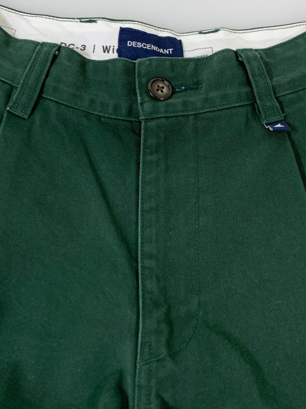 【中古品】【メンズ】 DESCENDANT ディセンダント DC-3 WIDE TWILL TROUSERS トラウザーズパンツ ボトムス 153-250702-yn-12-min サイズ：1 カラー：ダークグリーン 万代Net店