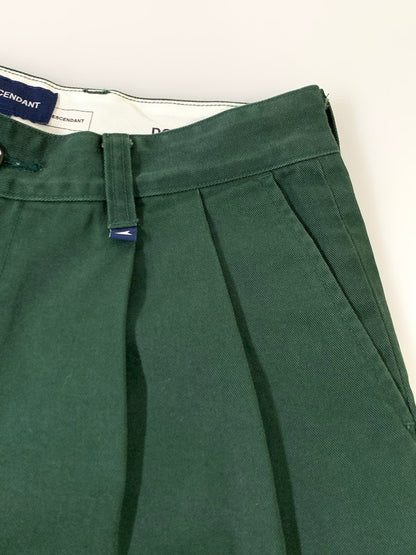 【中古品】【メンズ】 DESCENDANT ディセンダント DC-3 WIDE TWILL TROUSERS トラウザーズパンツ ボトムス 153-250702-yn-12-min サイズ：1 カラー：ダークグリーン 万代Net店