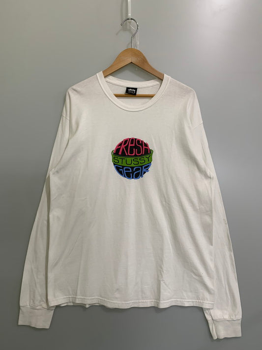 【中古品】【メンズ】 STUSSY ステューシー FRESH GEAR TEE 長袖 Tシャツ トップス 142-250702-ks-08-min サイズ：L カラー：ホワイト 万代Net店