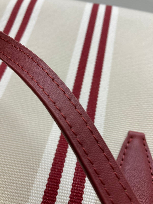 【LIFTる。景品】【中古品】【レディース】 Kate Spade ケイトスペードK6567 960 STRIPE TOTE BAG トートバッグ カバン 188-250708-AS-46-min カラー：ベージュ/レッド系 万代Net店